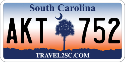 SC license plate AKT752