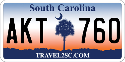 SC license plate AKT760