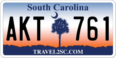 SC license plate AKT761