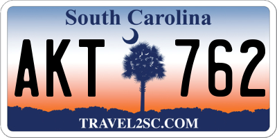 SC license plate AKT762