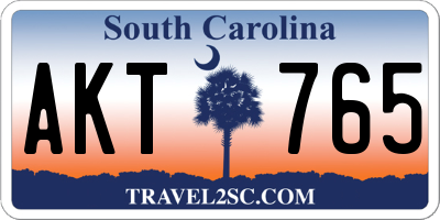 SC license plate AKT765