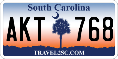 SC license plate AKT768