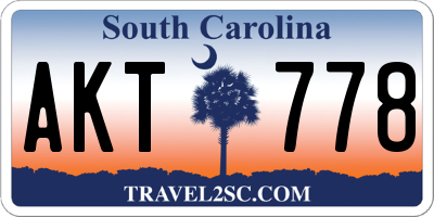 SC license plate AKT778