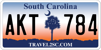 SC license plate AKT784