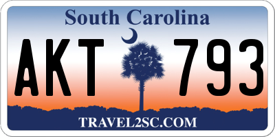 SC license plate AKT793