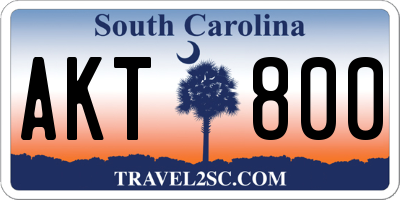 SC license plate AKT800