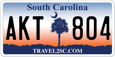 SC license plate AKT804
