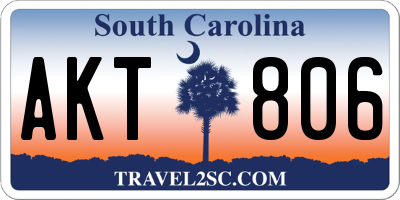 SC license plate AKT806