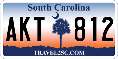 SC license plate AKT812