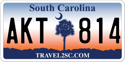 SC license plate AKT814