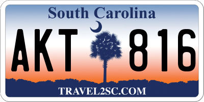 SC license plate AKT816