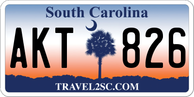 SC license plate AKT826