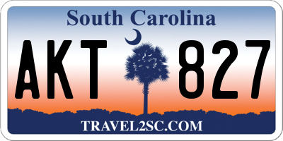 SC license plate AKT827