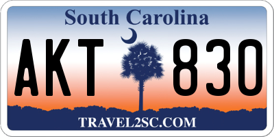 SC license plate AKT830