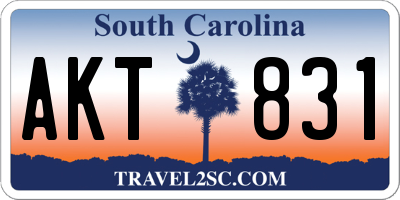 SC license plate AKT831