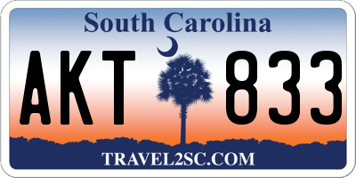 SC license plate AKT833
