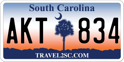 SC license plate AKT834