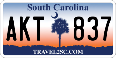SC license plate AKT837