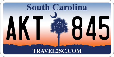 SC license plate AKT845