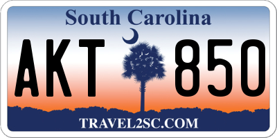 SC license plate AKT850