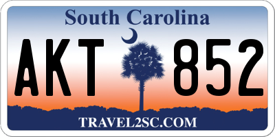 SC license plate AKT852