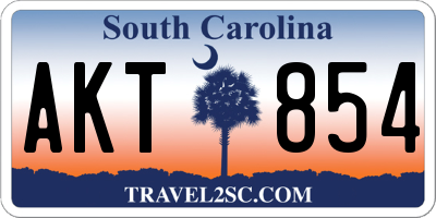 SC license plate AKT854