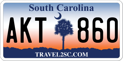 SC license plate AKT860