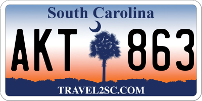 SC license plate AKT863