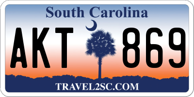 SC license plate AKT869