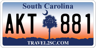 SC license plate AKT881