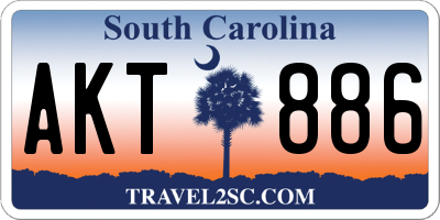 SC license plate AKT886