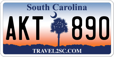 SC license plate AKT890