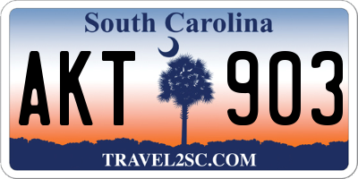 SC license plate AKT903