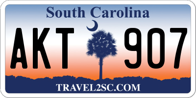 SC license plate AKT907