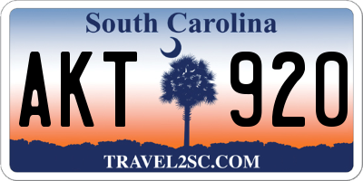 SC license plate AKT920