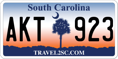 SC license plate AKT923