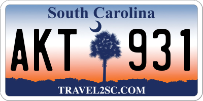 SC license plate AKT931