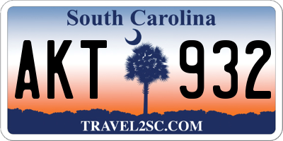 SC license plate AKT932