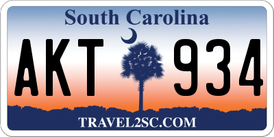 SC license plate AKT934