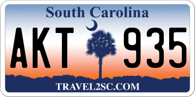SC license plate AKT935