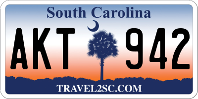 SC license plate AKT942