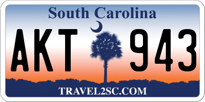 SC license plate AKT943