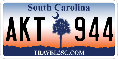 SC license plate AKT944