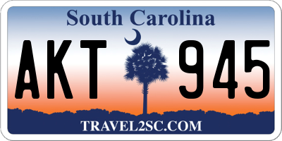 SC license plate AKT945