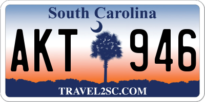 SC license plate AKT946