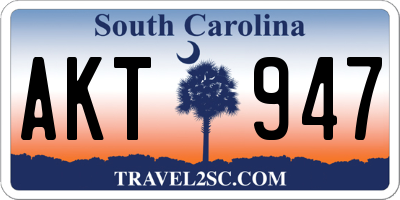 SC license plate AKT947