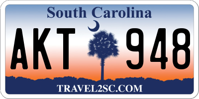 SC license plate AKT948
