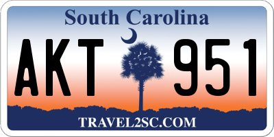SC license plate AKT951