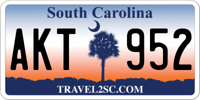 SC license plate AKT952