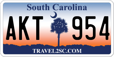SC license plate AKT954